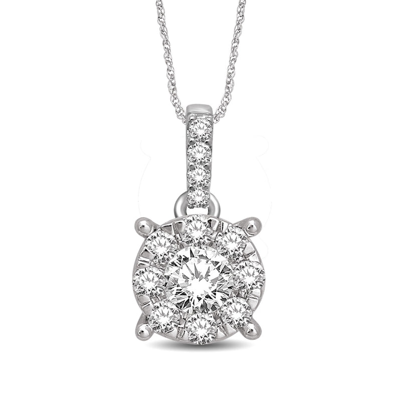 14K White Gold 1/3 Ctw Diamond Fashion Pendant