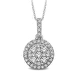 14K White Gold 3/4 Ctw Diamond Fashion Pendant