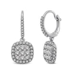14K White Gold  1 1/6 Ctw Diamond Drop Earrings