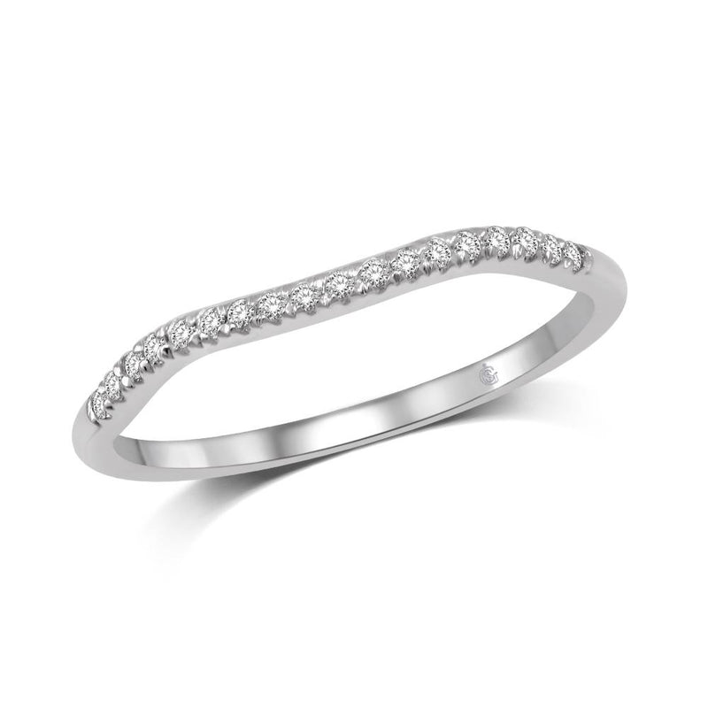 14K White Gold 1/5 Ct.Tw.Diamond Wedding Band