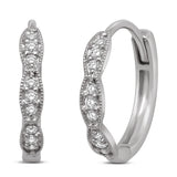 14K White Gold 1/6 Ct.Tw. Diamond Stackable Earrings