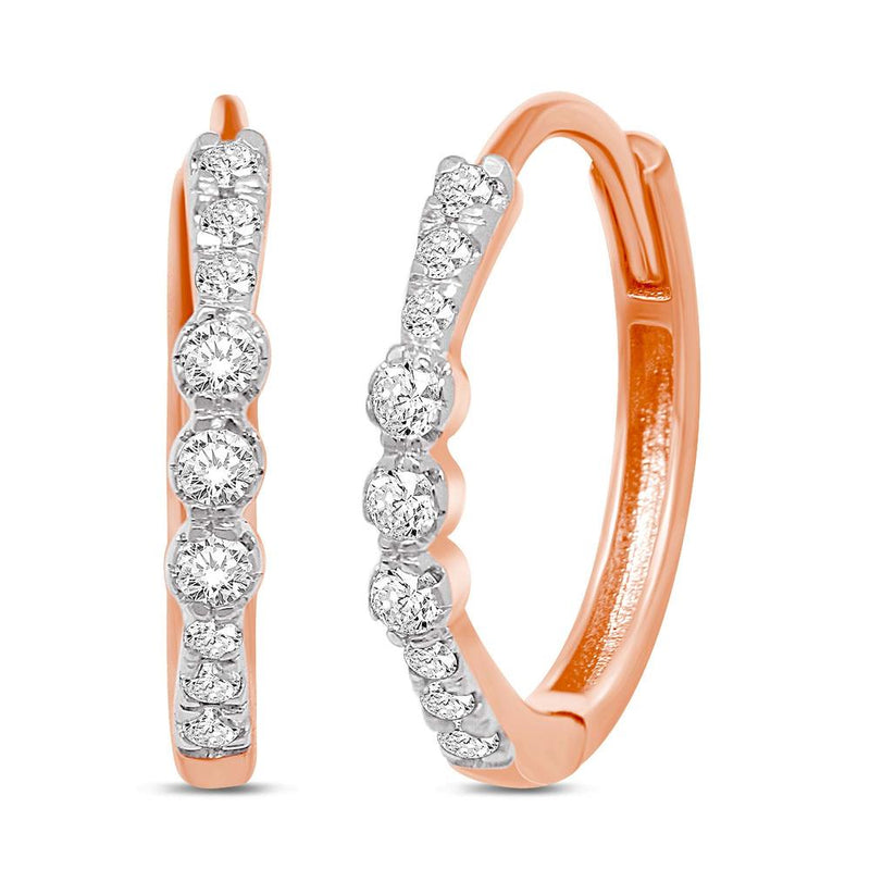 14K Rose Gold 1/5 Ct.Tw. Diamond Stackable Earrings