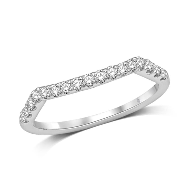 14K White Gold 1/6 Ct.Tw.Diamond Wedding Band
