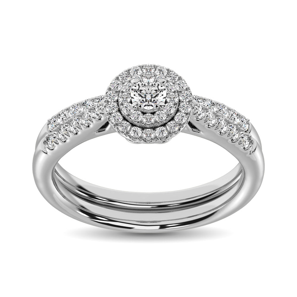 10K White Gold 2/5 Ctw Diamond Bridal Ring