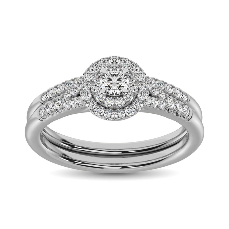 10K White Gold 2/5 Ctw Diamond Bridal Ring