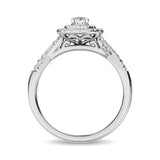 14K White Gold 1/2 Ctw Diamond Split Shank Engagement Ring