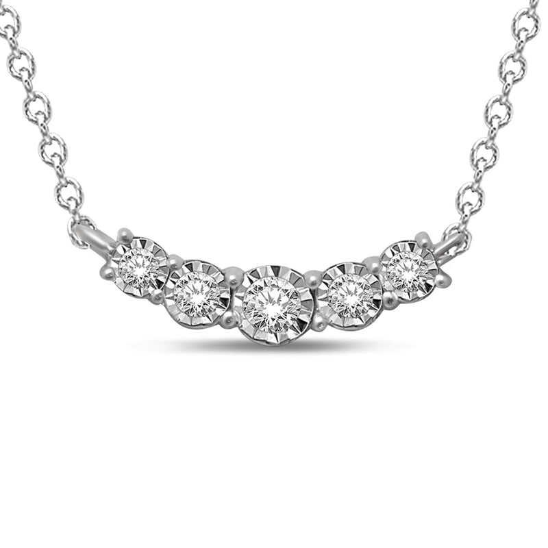 10K White Gold 1/6 Ct.Tw. Diamond Fashion Neckalce