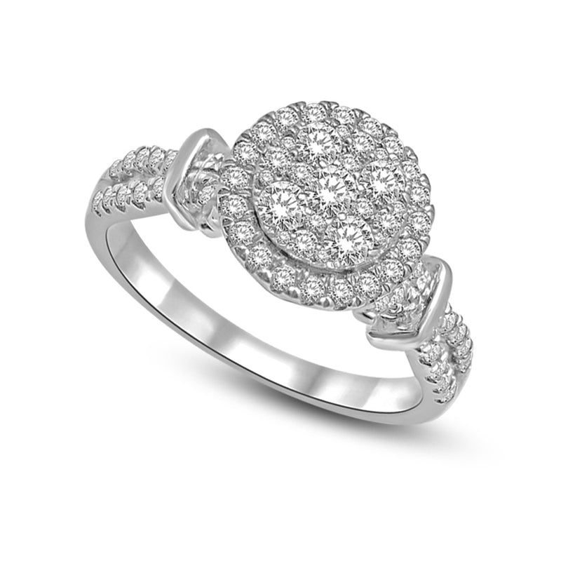 14K White Gold 3/4 Ctw Diamond Fashion Ring