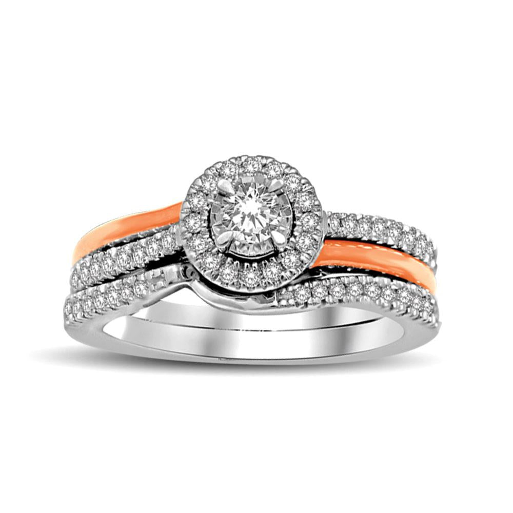 10K White Gold 1/2 Ctw Diamond Bridal Ring