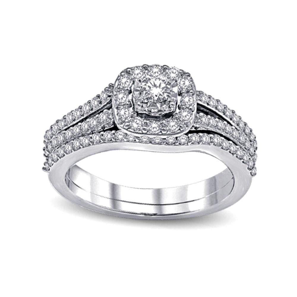 10K White Gold 3/4 Ctw Diamond Bridal Ring