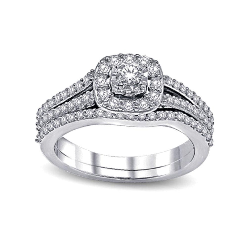 10K White Gold 3/4 Ctw Diamond Bridal Ring
