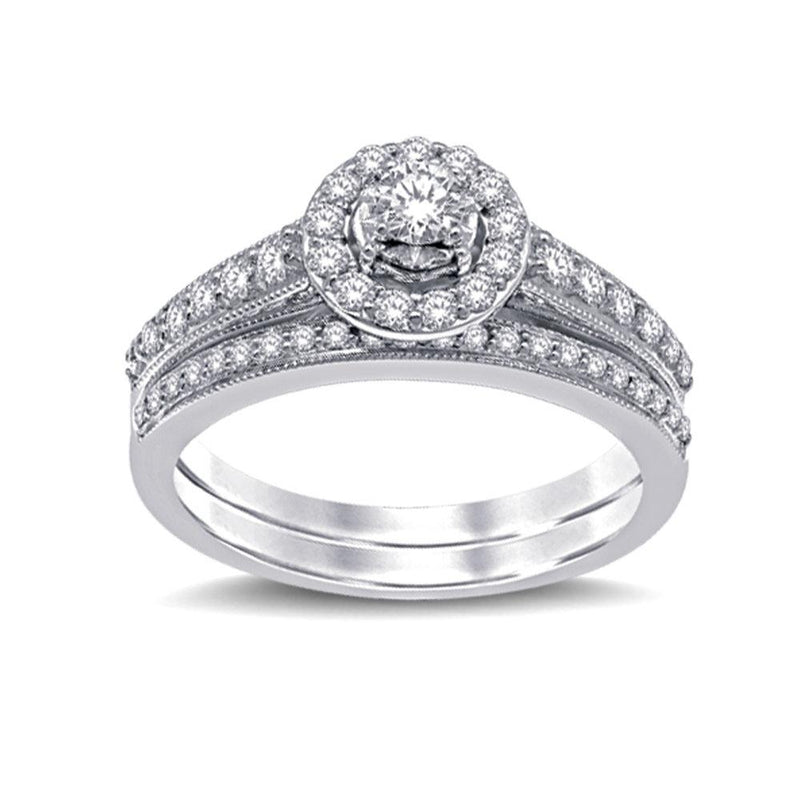 10K White Gold 3/4 Ctw Diamond Bridal Ring
