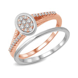 14K Two Tone Gold 1/4 Ct.Tw. Diamond Engagement Ring