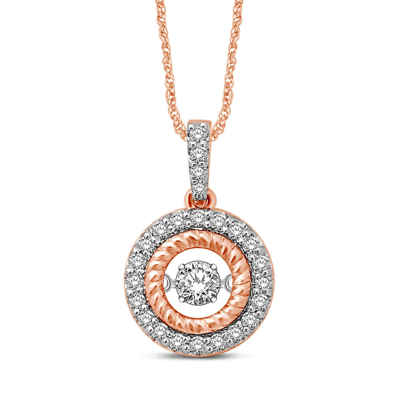 10K Rose Gold 2/5 Ctw Diamond Fashion Pendant