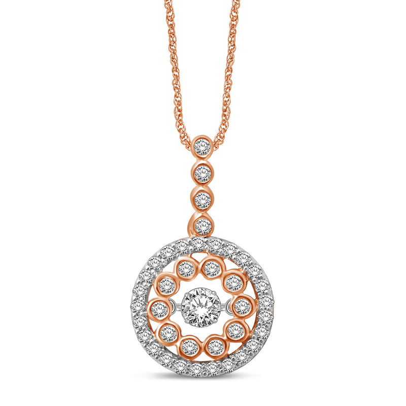10K Two Tone 1/2 Ctw Diamond Fashion Pendant