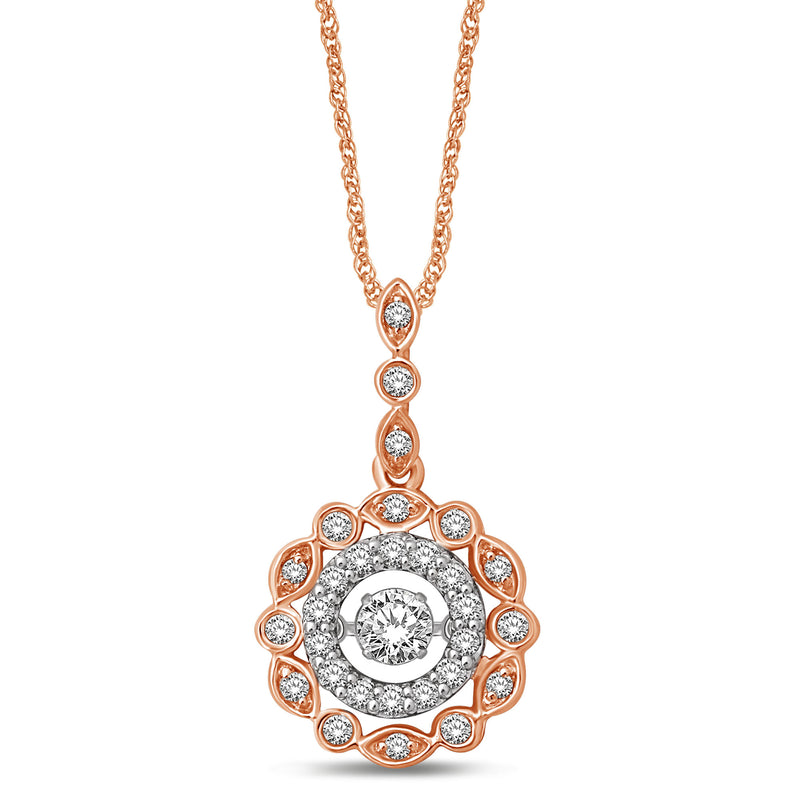 10K Rose Gold 2/5 Ctw Diamond Fashion Pendant
