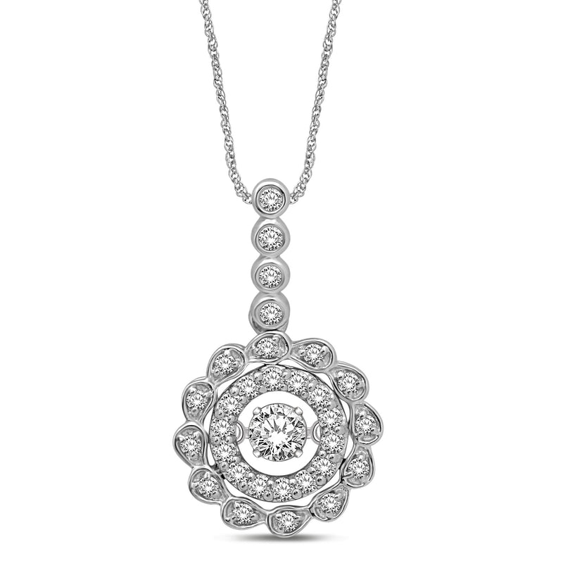 10K White Gold 2/5 Ctw Diamond Fashion Pendant