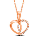 10K Rose Gold 1/20 Ctw Diamond Heart Pendant