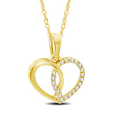 10K Yellow Gold 1/20 Ctw Diamond Heart Pendant