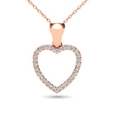 10K Rose Gold 1/10 Ctw Diamond Heart Pendant
