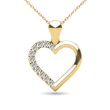 10K Yellow Gold 1/10 Ctw Diamond Heart Pendant