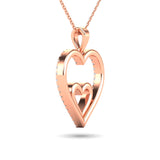 10K Rose Gold 1/5 Ctw Diamond Double Pendant