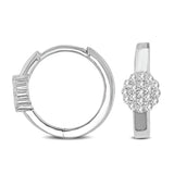 10K White Gold 1/10 Ctw Diamond Hoop Earrings