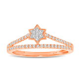 10K Rose Gold 1/4 Ctw Diamond Star Ring