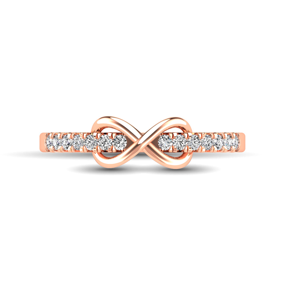 10K Rose Gold 1/4 Ctw Diamond Infinity Ring
