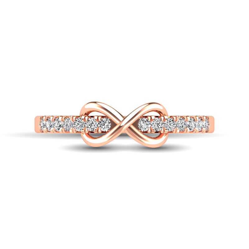 10K Rose Gold 1/4 Ctw Diamond Infinity Ring