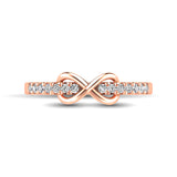10K Rose Gold 1/4 Ctw Diamond Infinity Ring