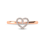 10K Rose Gold 1/20 Ctw Diamond Heart Ring