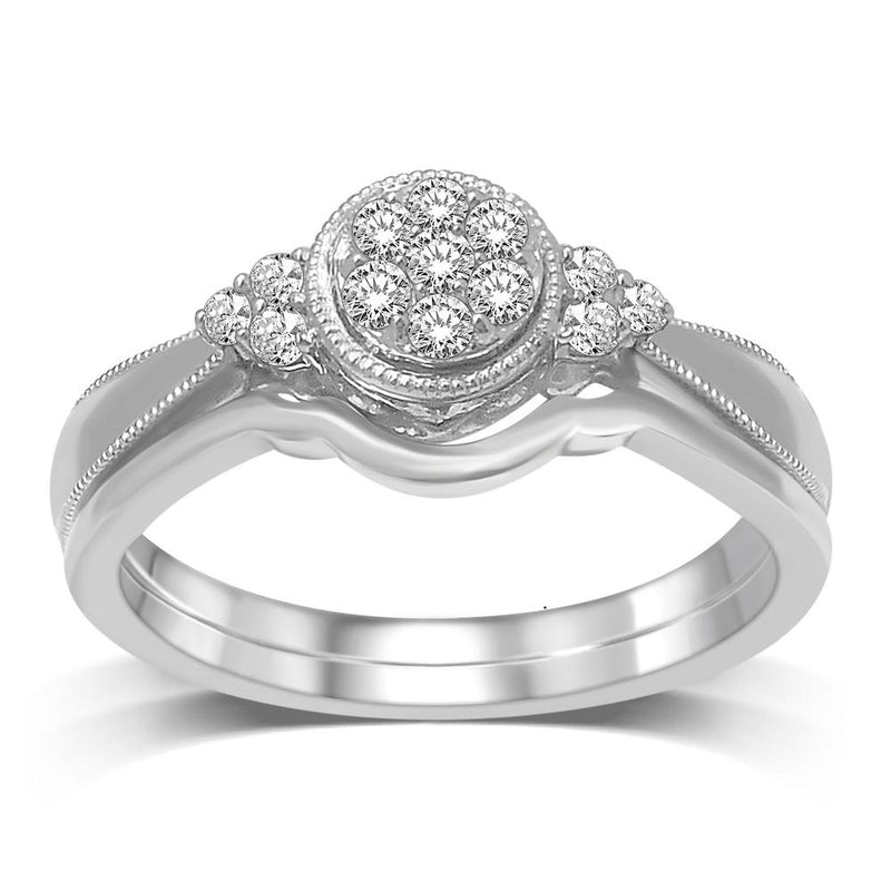 10K White Gold 1/5 Ctw Diamond Bridal Ring