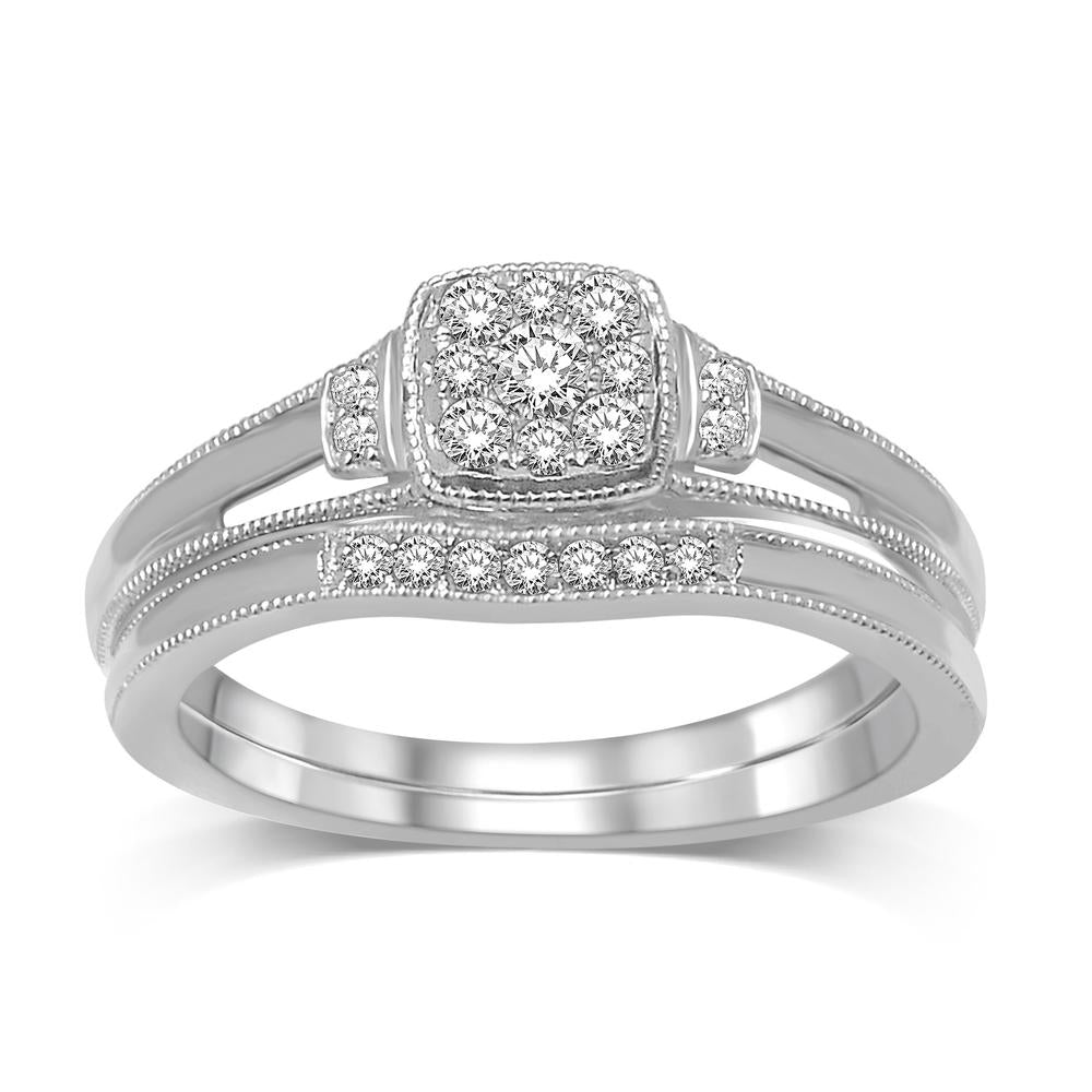 10K White Gold 1/5 Ctw Diamond Bridal Ring