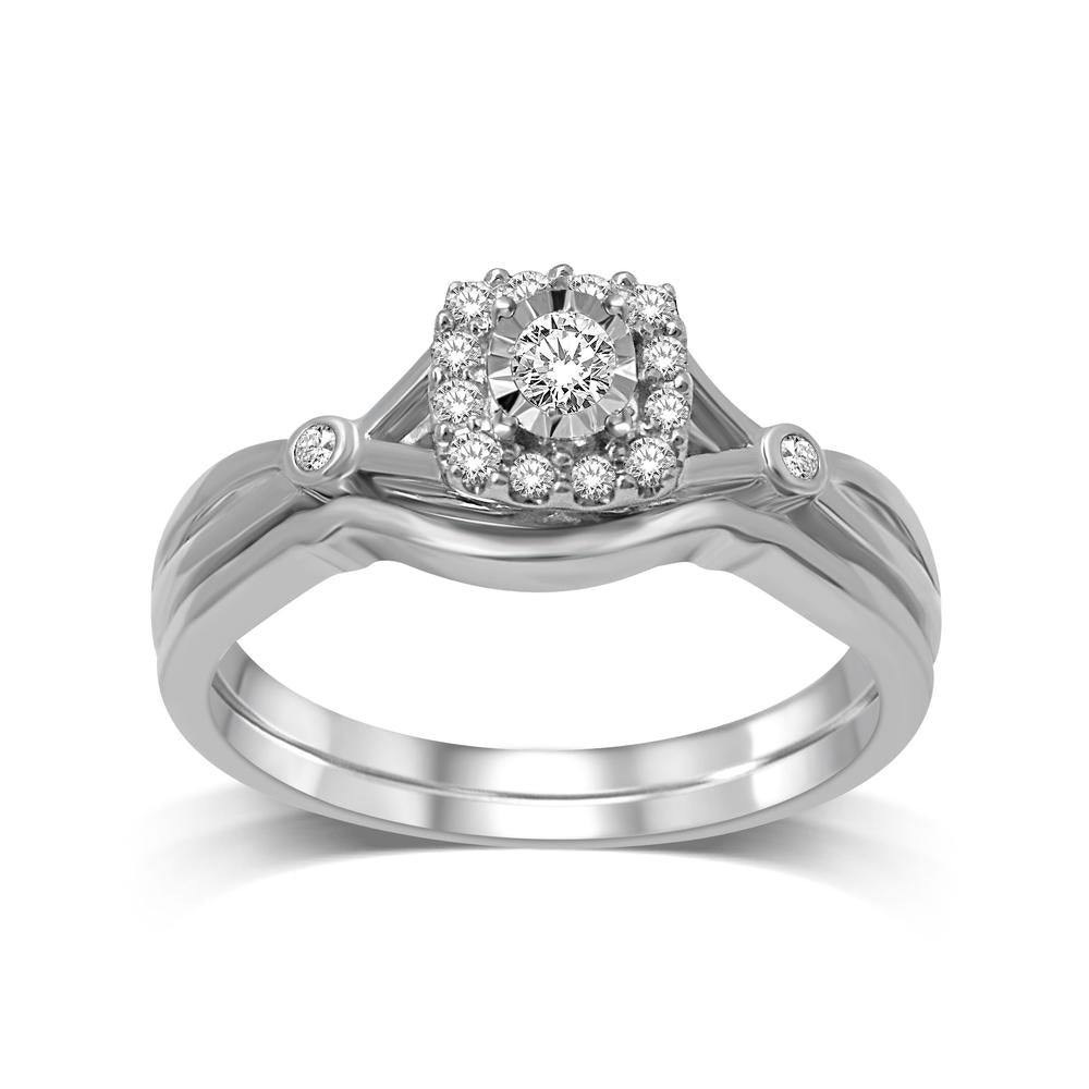 10K White Gold 1/5 Ctw Diamond Bridal Ring