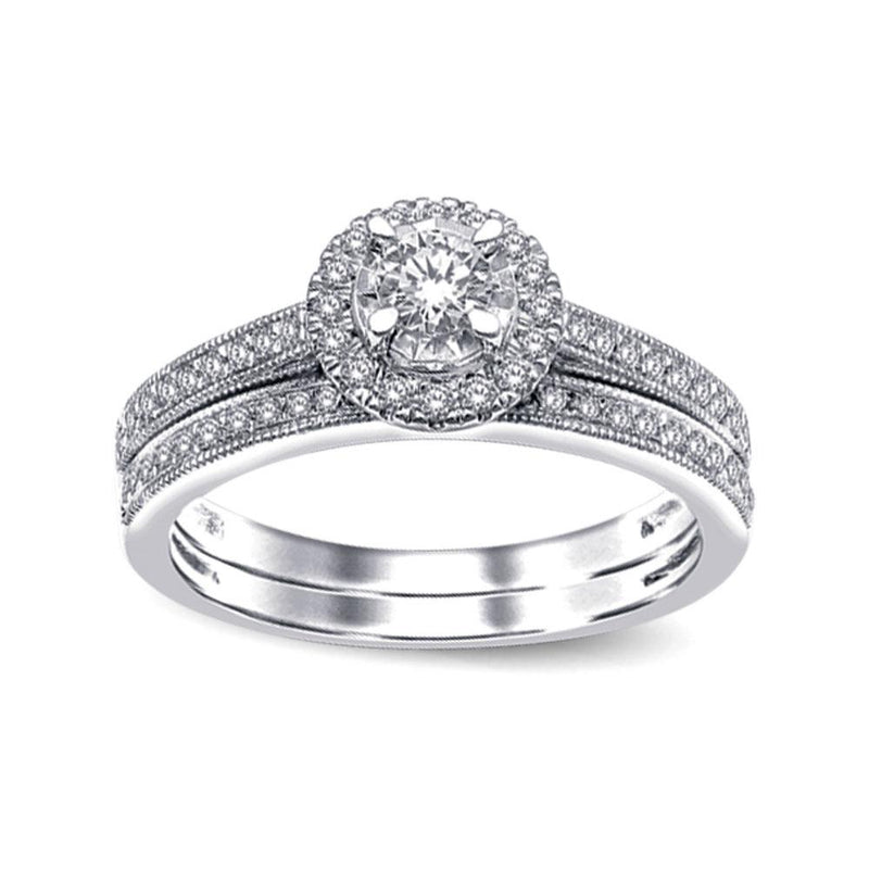10K White Gold 1/2 Ctw Diamond Bridal Ring