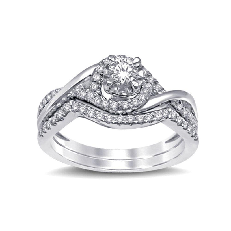 10K White Gold 1/2 Ctw Diamond Bridal Ring