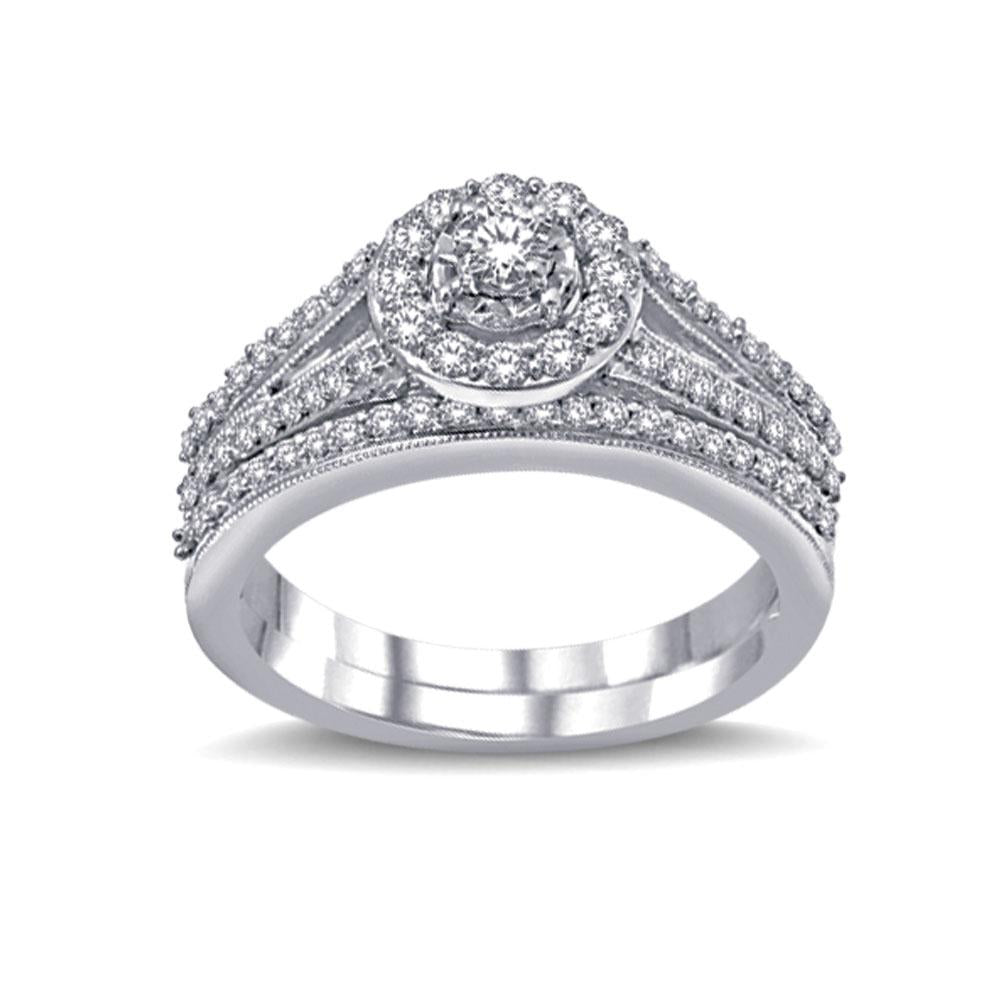 10K White Gold 3/4 Ctw Diamond Bridal Ring