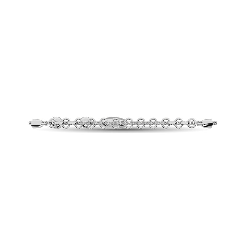 Sterling Silver Diamond Accent Bolo Bracelet
