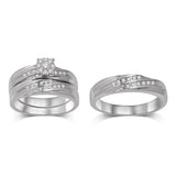 Composite Diamond 1/3 Ctw Trio Ring Set in Sterling Silver