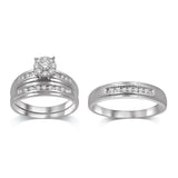 Composite Diamond 2/5 Ctw Trio Ring Set in Sterling Silver
