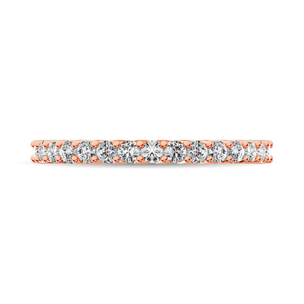 14K Rose Gold Diamond 1/4 Ct.Tw. 9 Stone Anniversary Band