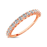 14K Rose Gold Diamond 1/4 Ct.Tw. 9 Stone Anniversary Band