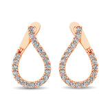 14K Rose Gold Diamond 5/8 Ct.Tw. Hoop Earrings
