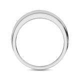 10K White Gold 1/2 Ct.Tw. Diamond Satin Finish Mens Band