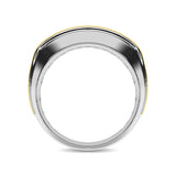 10K White Gold with Accent of 10K Yellow Gold 1/4 Ct.Tw. Diamond 7 Stone Mens Band
