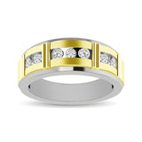 10K Two Tone 1/10 Ct.Tw. Diamond 7 stone Mens Band