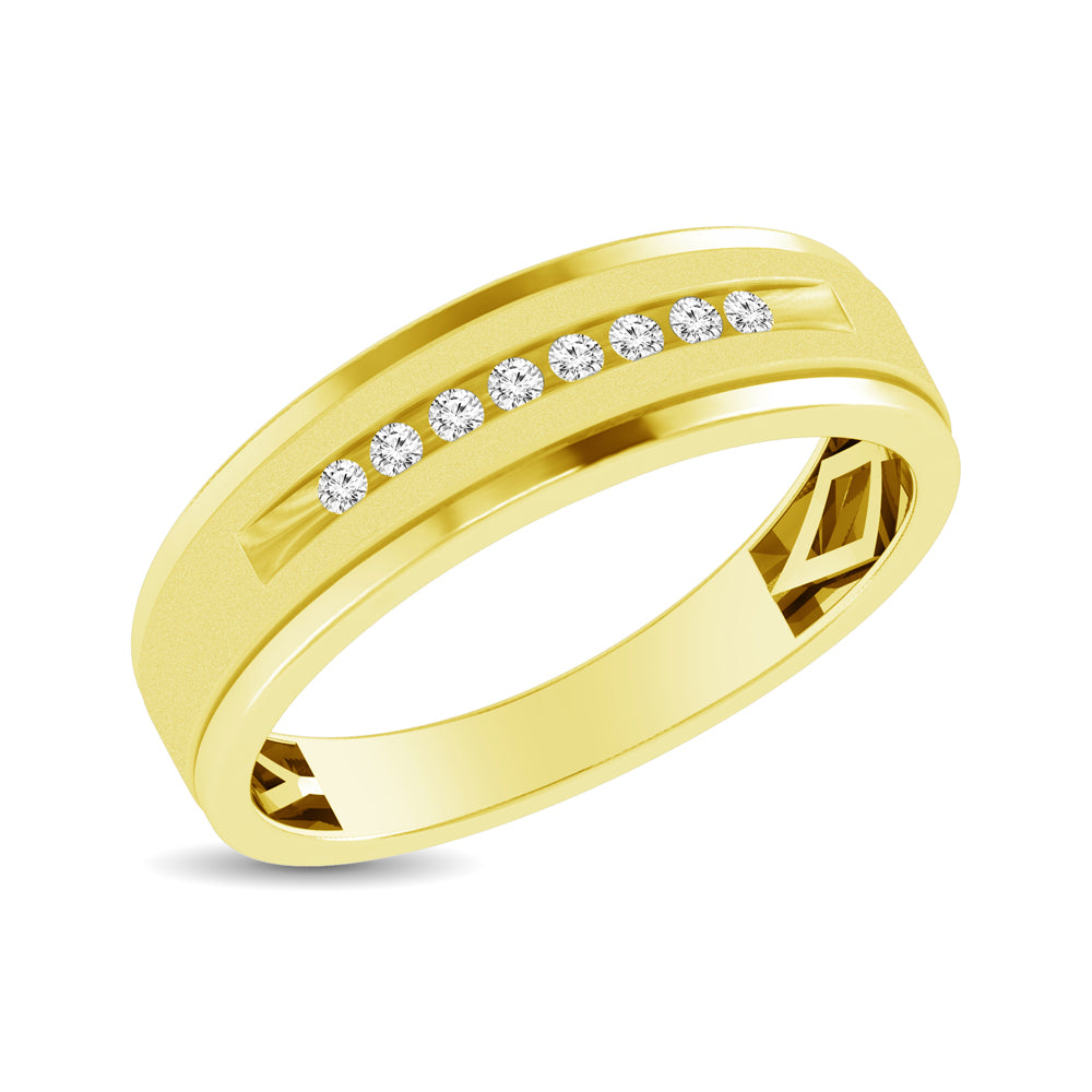 Mens 1/10 ctw Diamond Band in 10K Yellow Gold