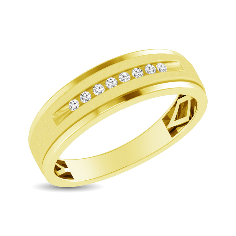 Mens 1/10 ctw Diamond Band in 10K Yellow Gold