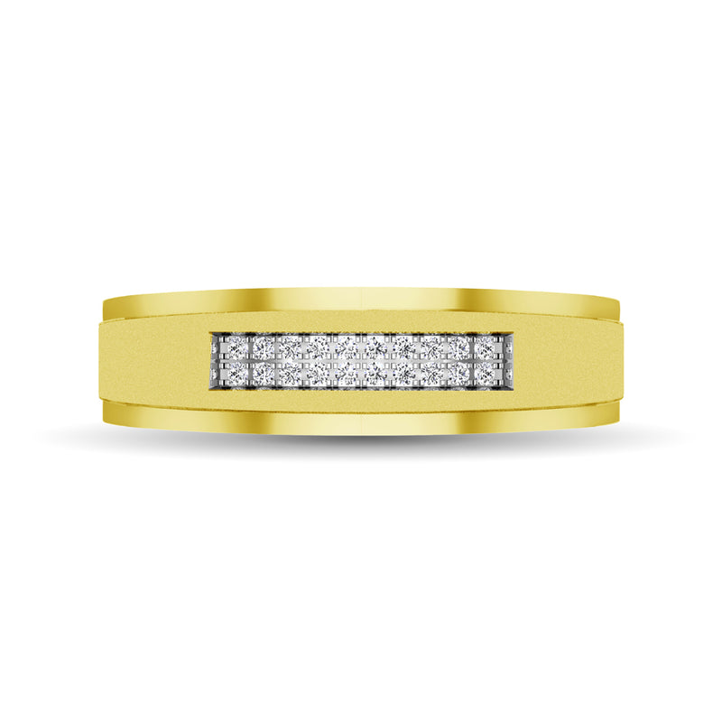10K Yellow Gold Diamond 1/10 Ctw Mens Ring